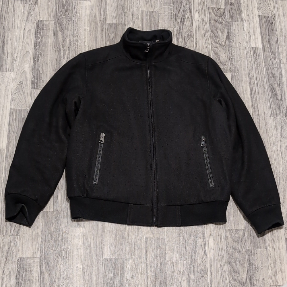 Calvin Klein Wool Bomber Black Zip-Up Jacket